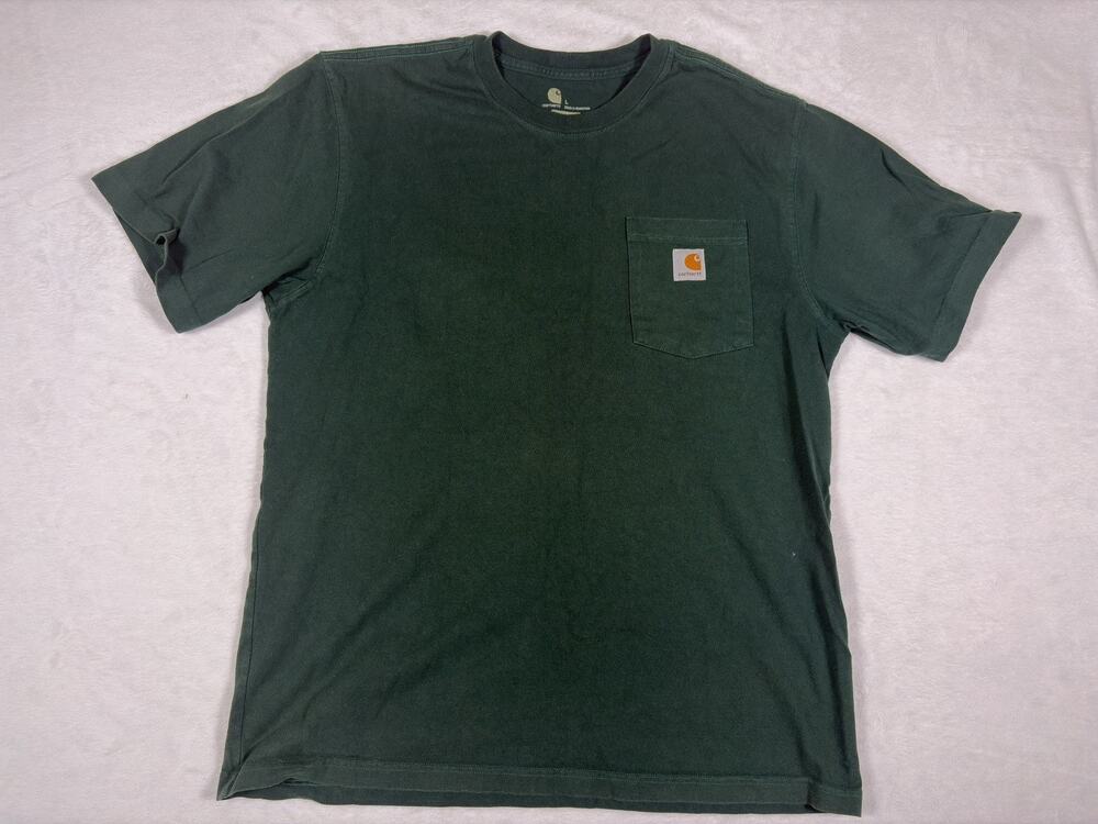 Carhartt Men’s L Green Loose Fit Pocket T-Shirt Short Sleeve Workwear Tee